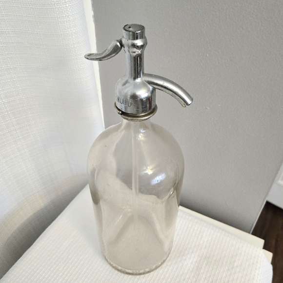 Vtg Glass Seltzer Bottle Glenwood 2 Piece Metal Ring Seal Syfo Water Co - Picture 4 of 13
